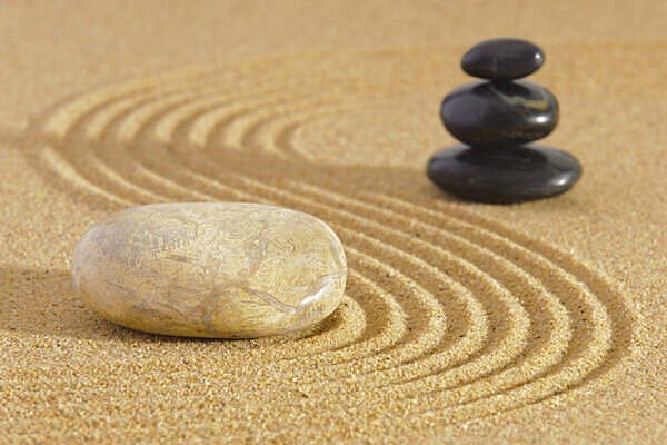 Zen rocks tan and black shiny