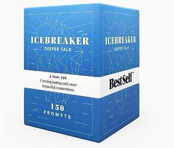 BestSelf Icebreaker Deeper Talk Deck - Conversation Starter Card Pack to Deepen Friendships with 150 Prompts