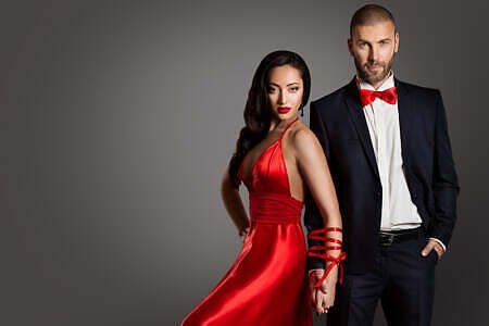 black and red handsome couple