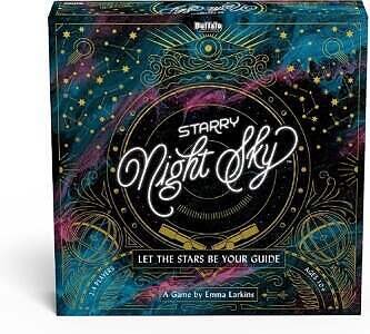 Buffalo Games - Starry Night Sky Game - Exploration Mission Based competative Sky Mapping Game - Goal Track Oriented Point System - Elegant Constellation Rich Board Layout with Unique Movement Rules