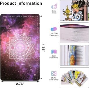 Ciseonik Classic Tarot Cards with-Guidebook - 78 Original Tarot Cards Deck Fortune Telling Game for BeginnersExpert Readers Astrology Tarot Deck Set Galaxy Theme