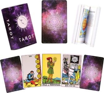 Ciseonik Classic Tarot Cards with-Guidebook - 78 Original Tarot Cards Deck Fortune Telling Game for BeginnersExpert Readers Astrology Tarot Deck Set Galaxy Theme