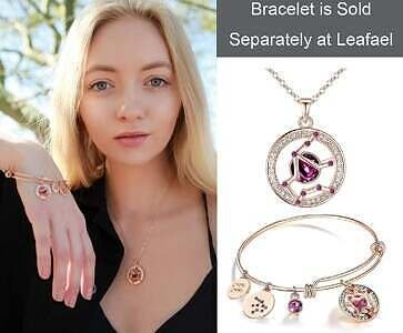 Leafael Superstar Zodiac Constellation Pendant Necklace Made with Premium Crystal Horoscope Jewelry, Gold or Rose Gold Plated, 18+ 2
