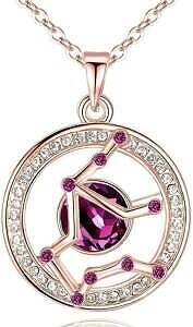 Leafael Superstar Zodiac Constellation Pendant Necklace Made with Premium Crystal Horoscope Jewelry, Gold or Rose Gold Plated, 18+ 2