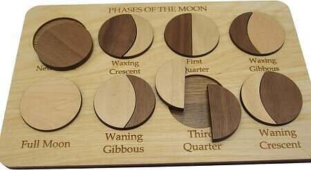 Moon Phases Puzzle - Montessori and Educational Toy for Learning The Lunar Cycle