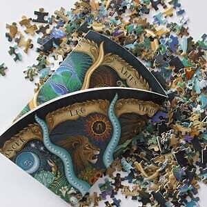 Moruska 500 Piece Puzzles for Adults- Zodiac Constellation Puzzle- Round Mandala Astrology Jigsaw Puzzle Cool and Challanege