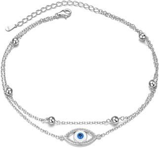 YinShan Anklet for Women S925 Sterling Silver evil eye
