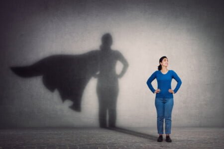 woman superhero shadow
